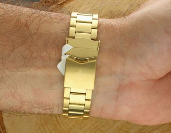 LAVVU HALLAND Gold – męski zegarek ze szafirowym szkłem, stalową kopertą i bransoletą w srebrno-złotym wykończeniu. Elegancki, sportowy, wodoodporny 10 ATM, z datownikiem.4.jpg
