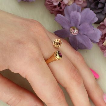 Charms Melano TWISTED Ametyst – fioletowy kryształ 6 mm, stal pozłacana charms.jpg