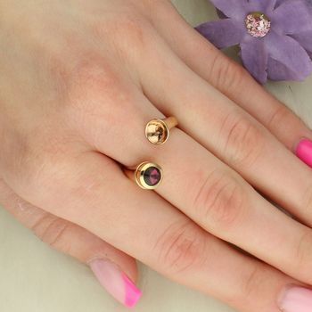 Charms Melano TWISTED Ametyst – fioletowy kryształ 6 mm, stal pozłacana fiolet.jpg