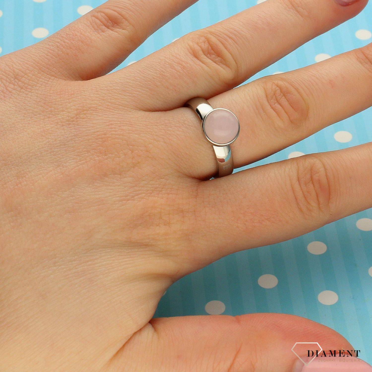 Pierścionek z różowym oczkiem Melano Kwarc Różowy M01SR5014 (2).jpg