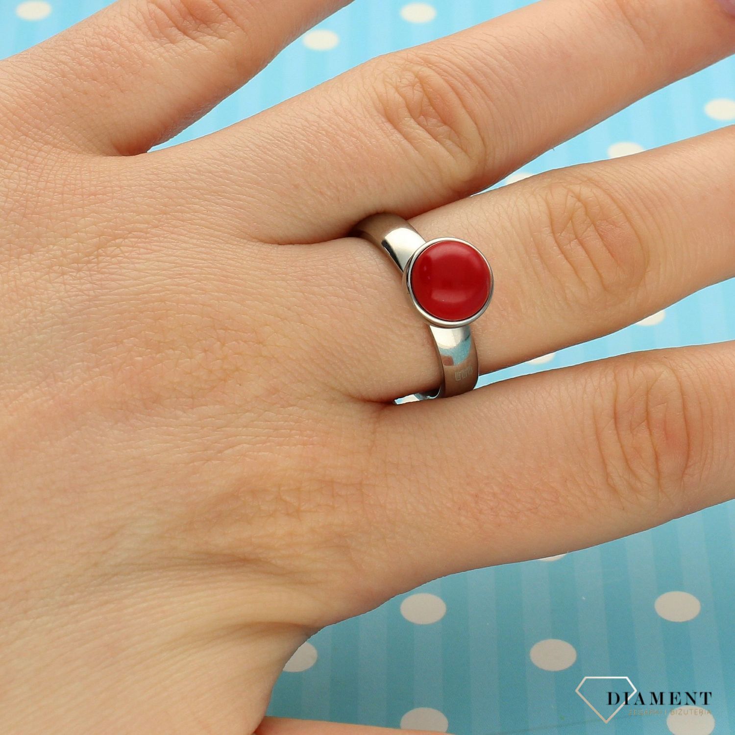 Pierścionek z czerwonym oczkiem Melano Koral syntetyczny M01SR5014SS (2).jpg