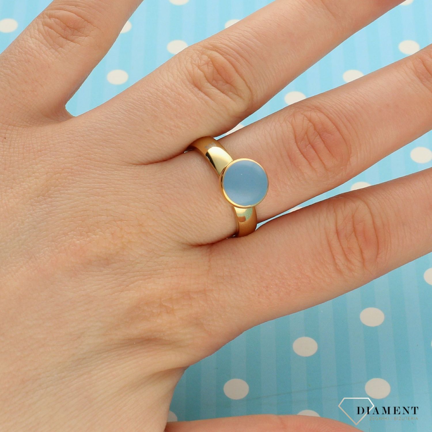 Pierścionek z niebieską masą jubilerską Melano M01SR5040GD (2).jpg