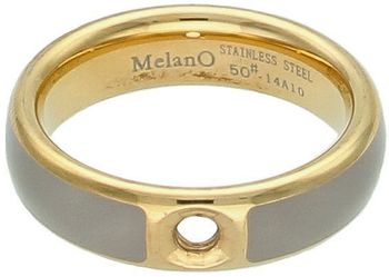 Baza pierścionka Melano Twisted w złoto-szarej kolorystyce. Wysokiej jakości stal szlachetna, szara emalia i złota rama. Personalizuj swoje pierścionki i twórz unikalną biżuterię.2.jpg