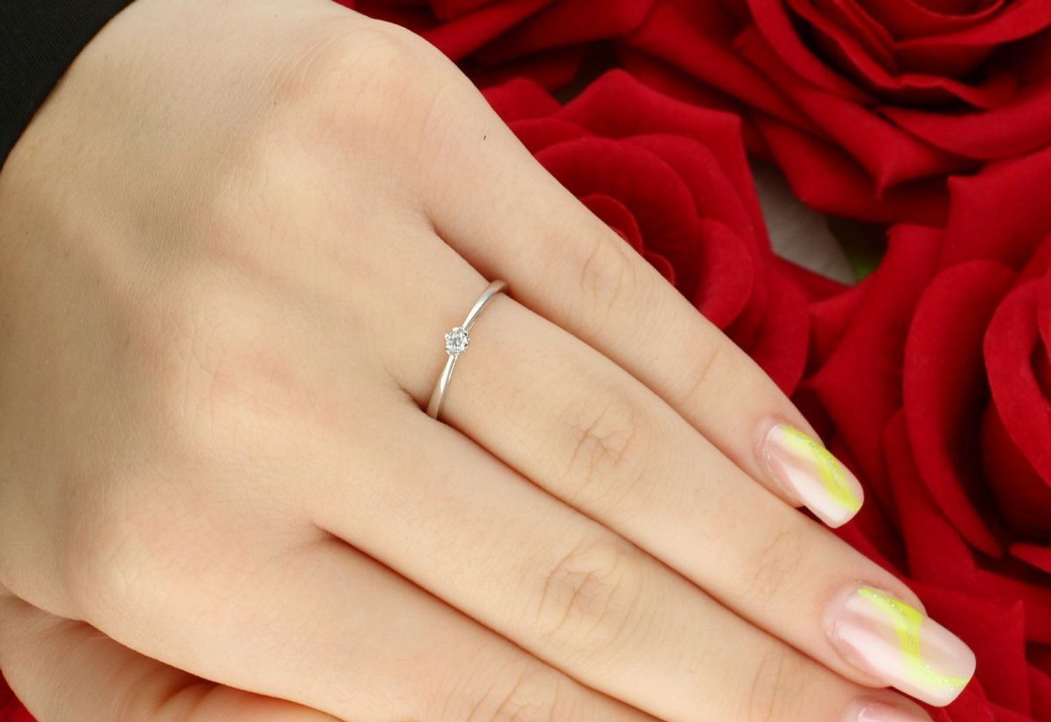 Pierścionek z białego złota z diamentem • Rozmiar 11 • Klasyczny model M15005.jpg