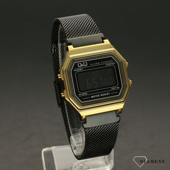 Zegarek damski czarno-złoty na bransolecie QQ LCD Retro M173-028 (1).jpg