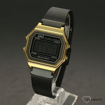 Zegarek damski czarno-złoty na bransolecie QQ LCD Retro M173-028 (2).jpg
