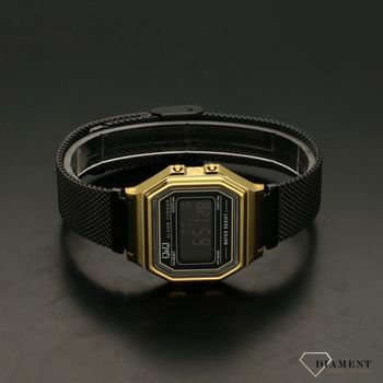 Zegarek damski czarno-złoty na bransolecie QQ LCD Retro M173-028 (3).jpg