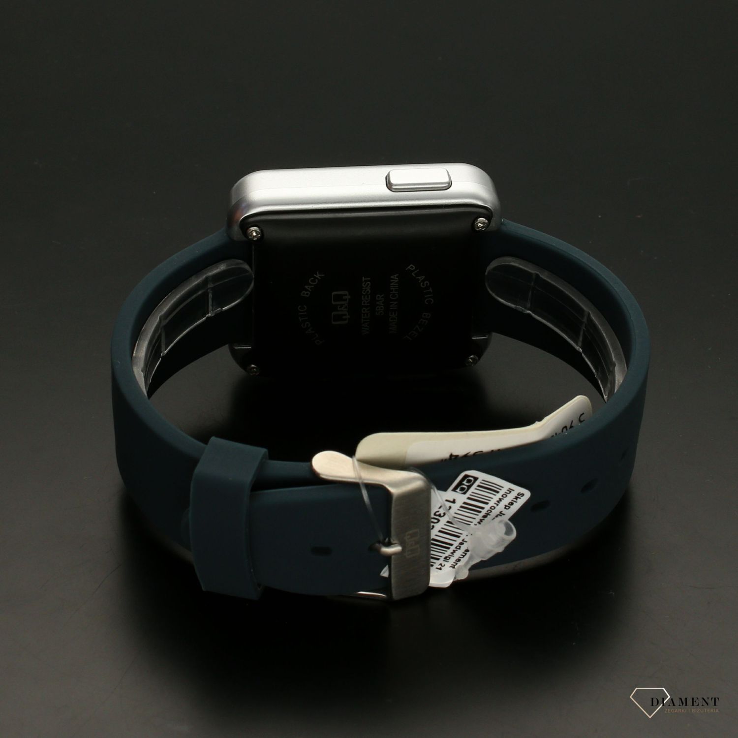 Zegarek męski Q&Q z wyświetlaczem niebieski pasek M197-004.jpg