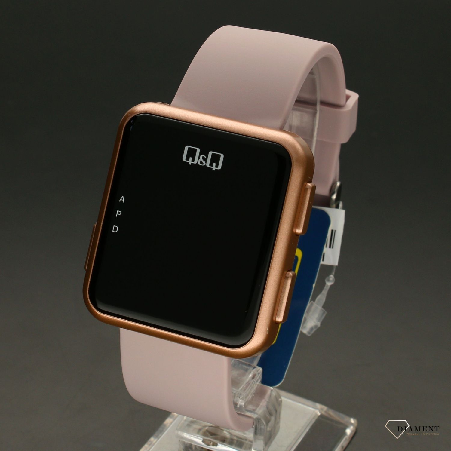 Zegarek damski cyfrowy Q&Q Różowy pasek M197-005.jpg