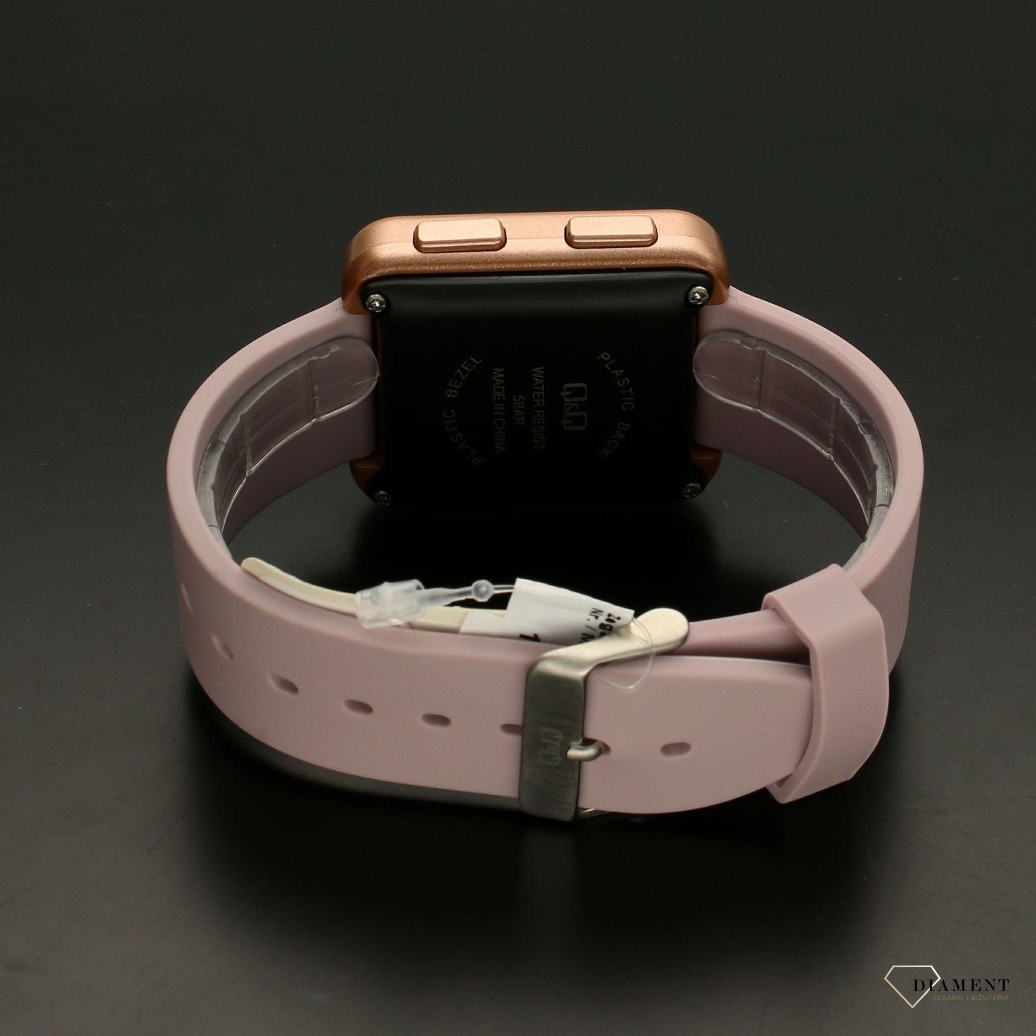 Zegarek damski cyfrowy Q&Q Różowy pasek M197-005.jpg