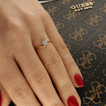 Pierścionek złoty DIAMENT żółte złoto, diamenty, kwiatek M 230.jpg
