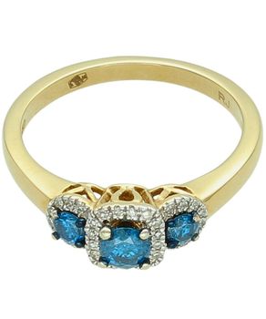 Złoty Pierścionek z Diamentem 0,53 ct i Topazem Złoto 585  M252.jpg