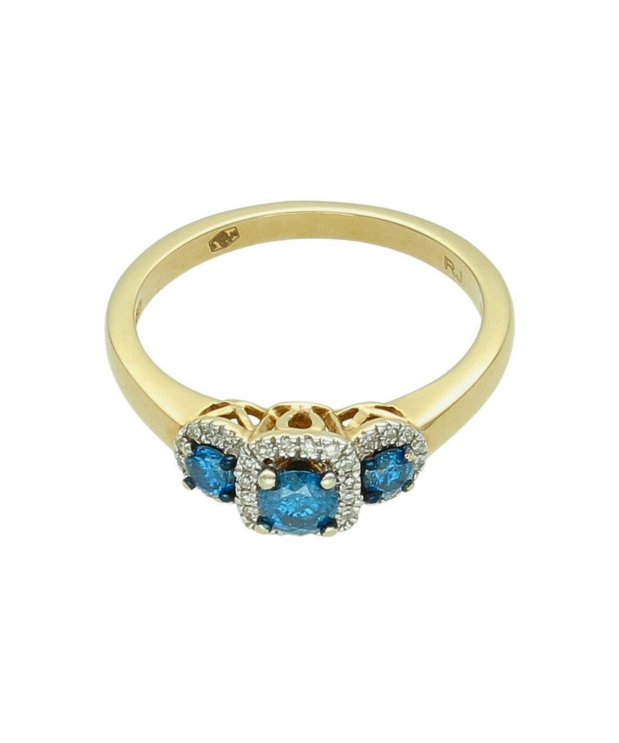 Złoty Pierścionek z Diamentem 0,53 ct i Topazem Złoto 585  M252.jpg