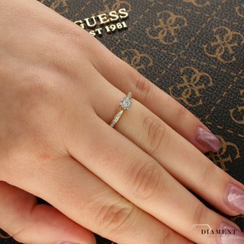 Pierścionek złoty DIAMENT żółte złoto, diamenty, zdobiony M325.jpg