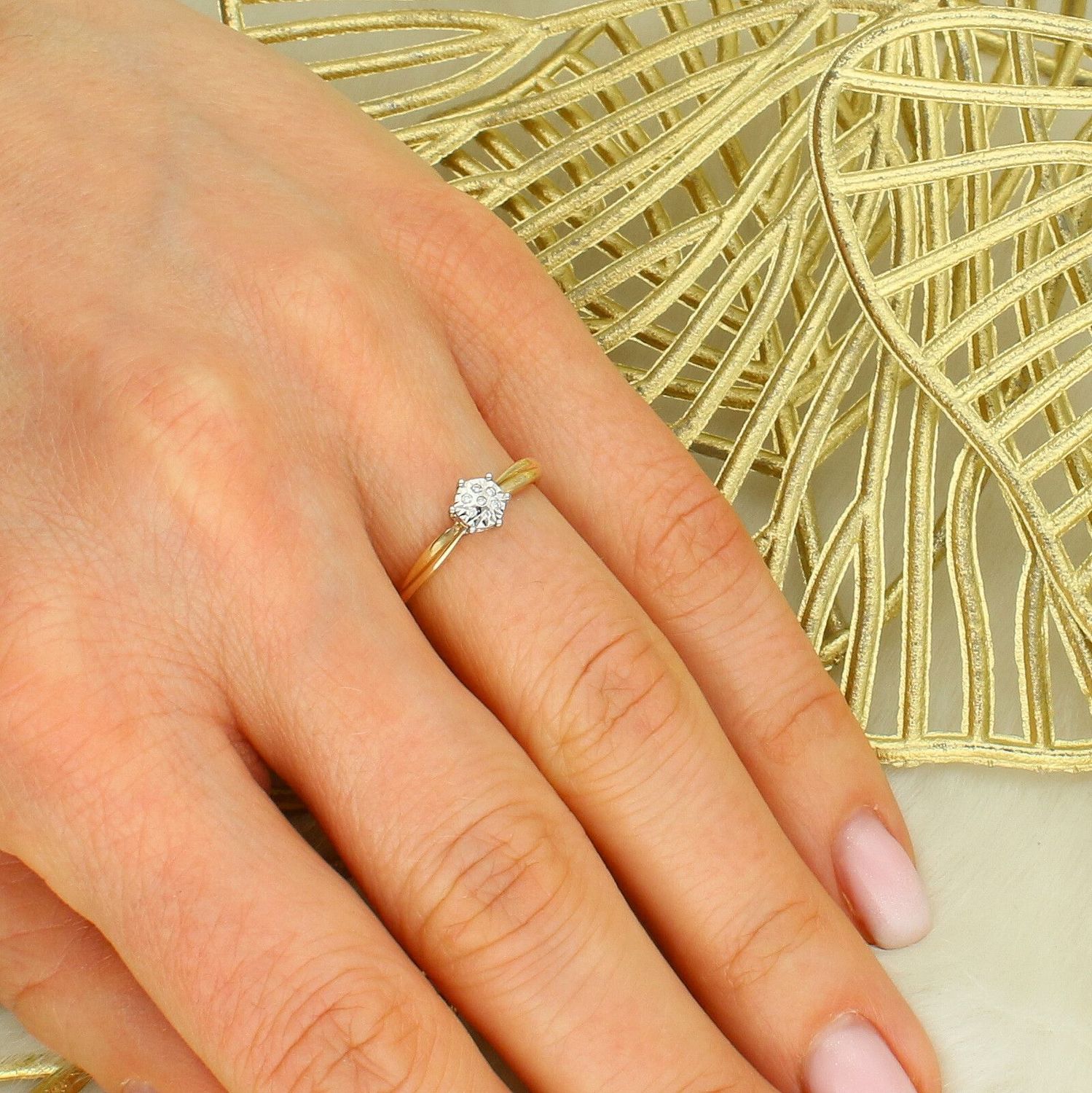 Pierścionek złoty DIAMENT 585, diamenty  M341.jpg