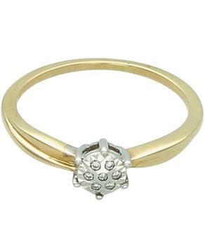 Pierścionek zaręczynowy złoty 585 z diamentami 0,03 ct – klasyczny z białym złotem Au585.jpg