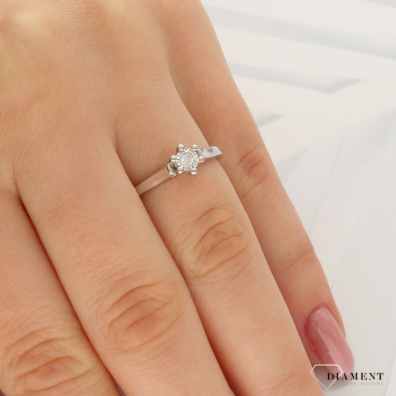 Pierścionek złoty DIAMENT białe złoto, diamenty M350.jpg