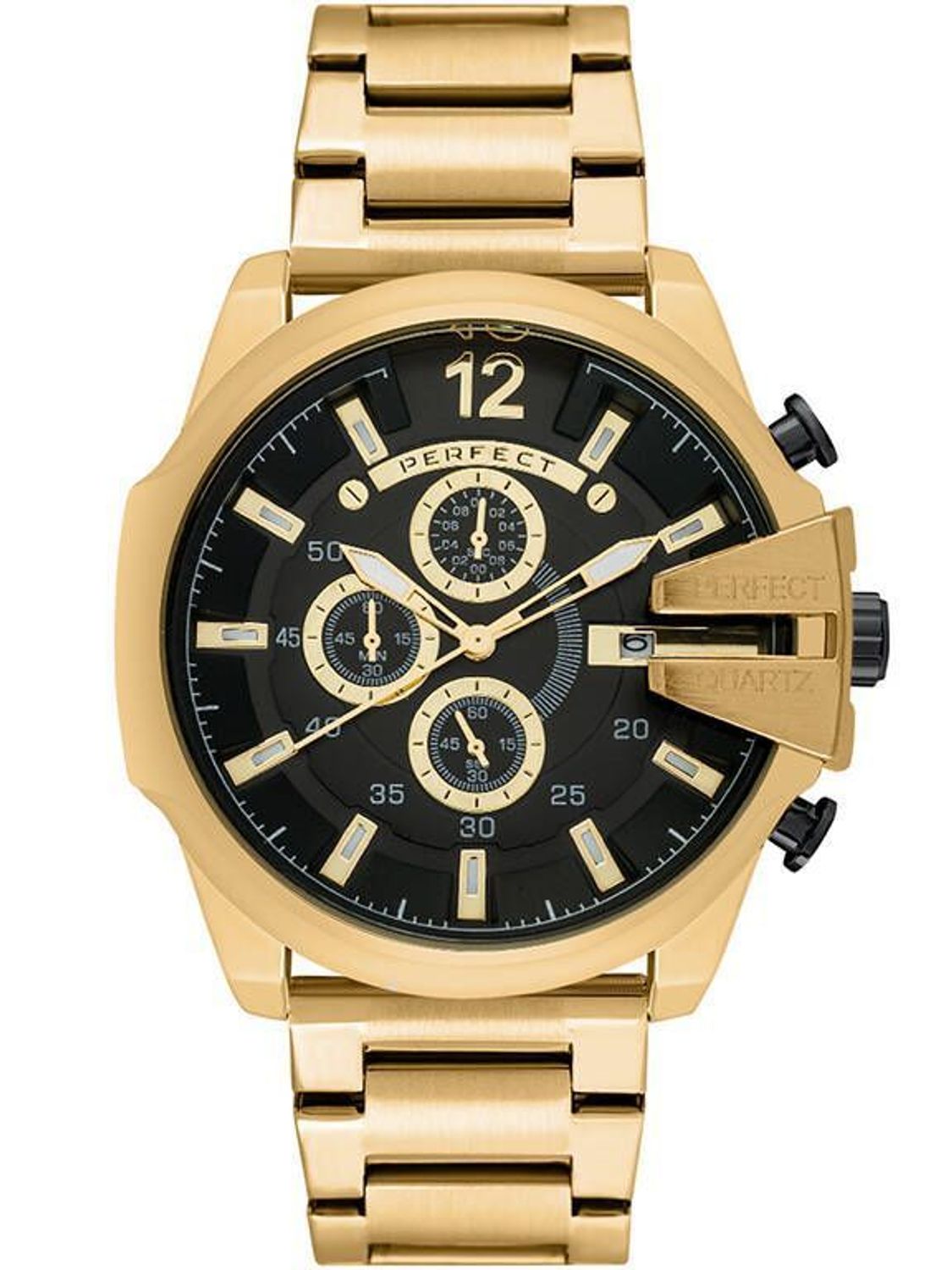 Zegarek męski Perfect M513CH-06 chronograph na złotej bransolecie  (2).jpg