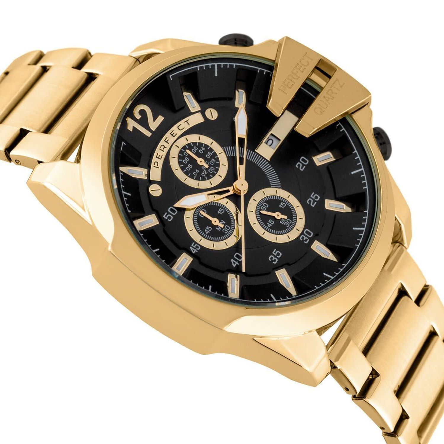 Zegarek męski Perfect M513CH-06 chronograph na złotej bransolecie  (2).jpg