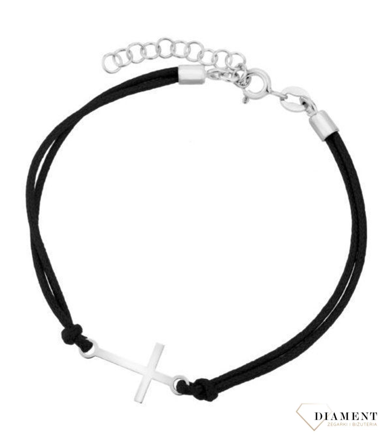 Bransoletka sznureczek Infinity MABZ007917 czarny z krzyżykiem.jpg
