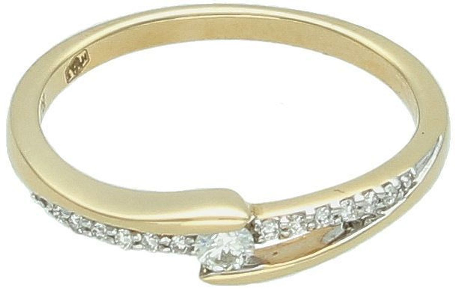 Złoty pierścionek zdobiony z brylantem • Rozmiar 13 • MC320213.jpg