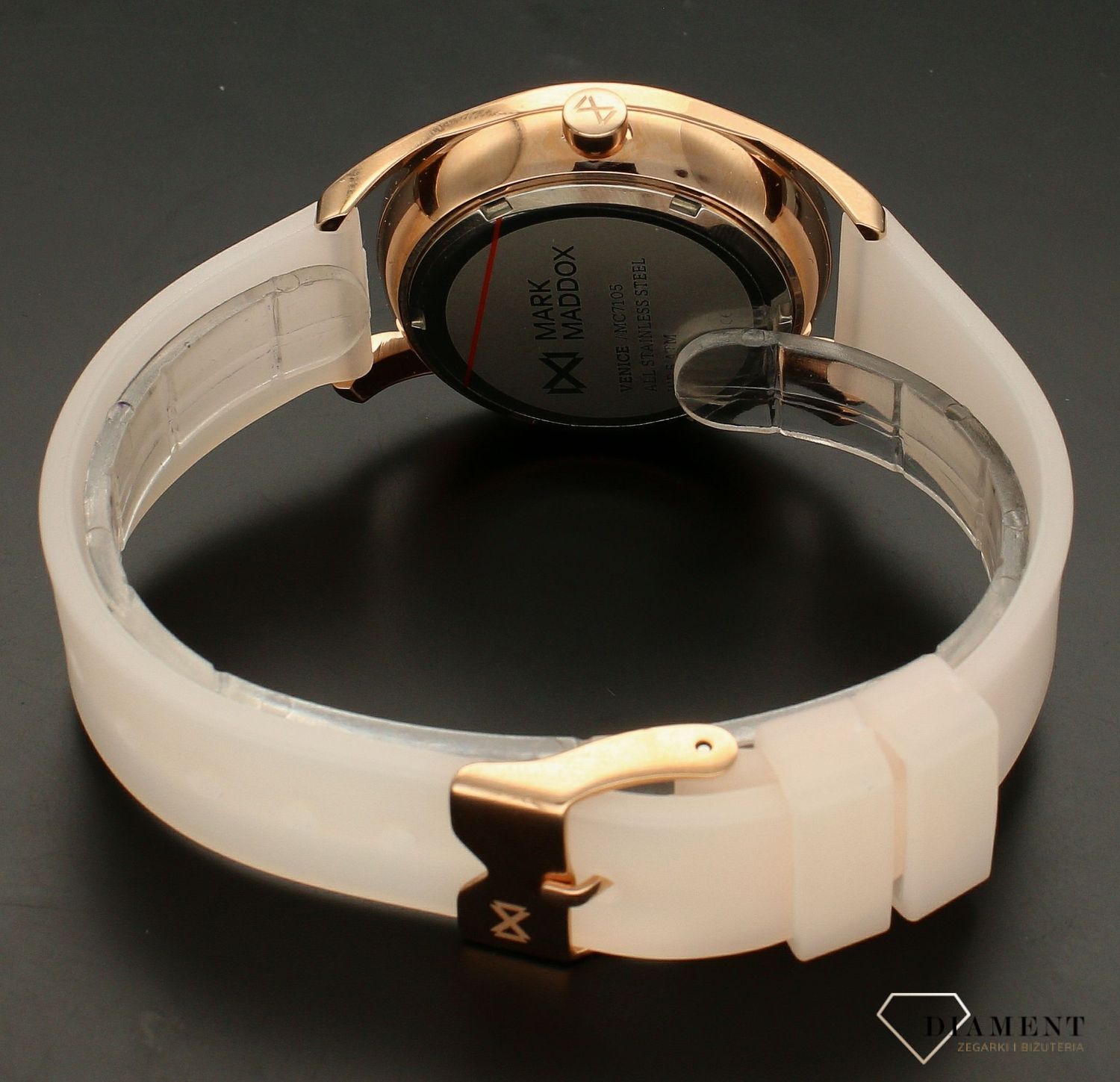 Zegarek damski na pasku MARK MADDOX Venice MC7105-37. Delikatnie różowy pasek z tworzywa sztucznego (2).jpg