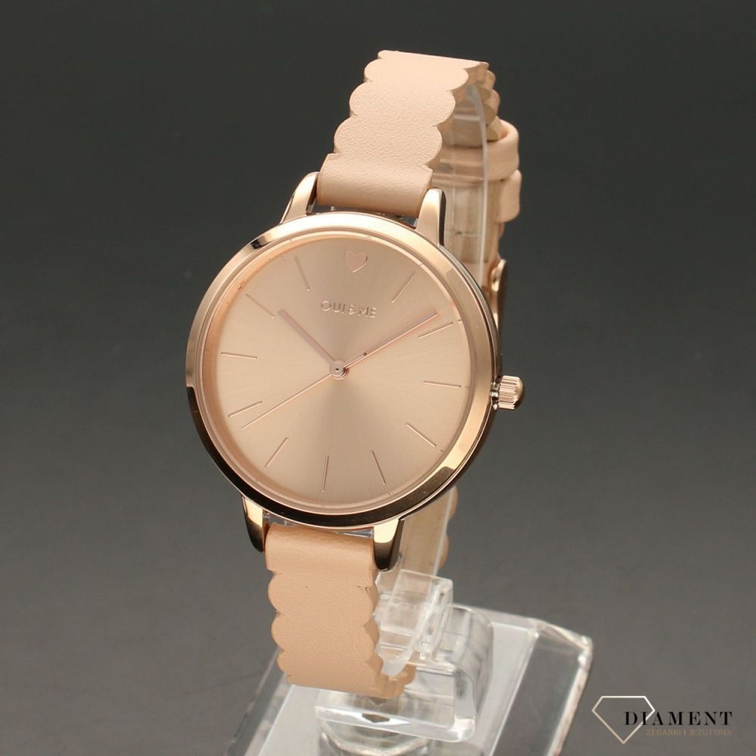 Zegarek damski OUI&ME ME010144 z ozdobnym beżowym paskiem.jpg