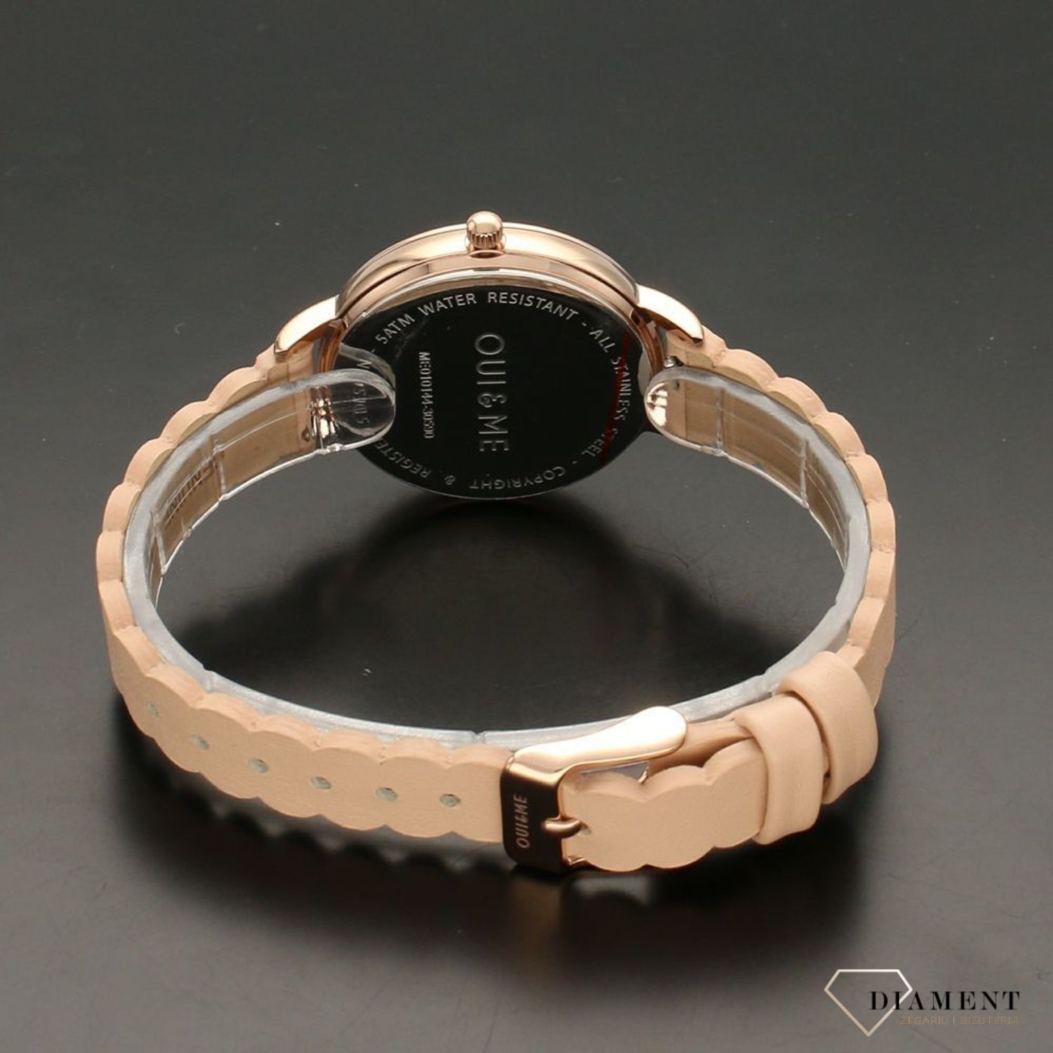 Zegarek damski OUI&ME ME010144 z ozdobnym beżowym paskiem.jpg