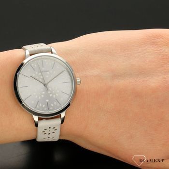 Zegarek damski OUI&ME srebrna tarcza z modnym motywem kwiatów w kolorze białym. To elegancki zegarek, który przypadnie do gustu (5).jpg
