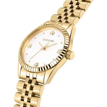 Zegarek damski złoty na bransolecie ze srebrną tarczą i kwiatkami w miejscu godzin. Ekologiczne diamenty w zegarku. Doskonały pomysł na 🎁  (1).jpg