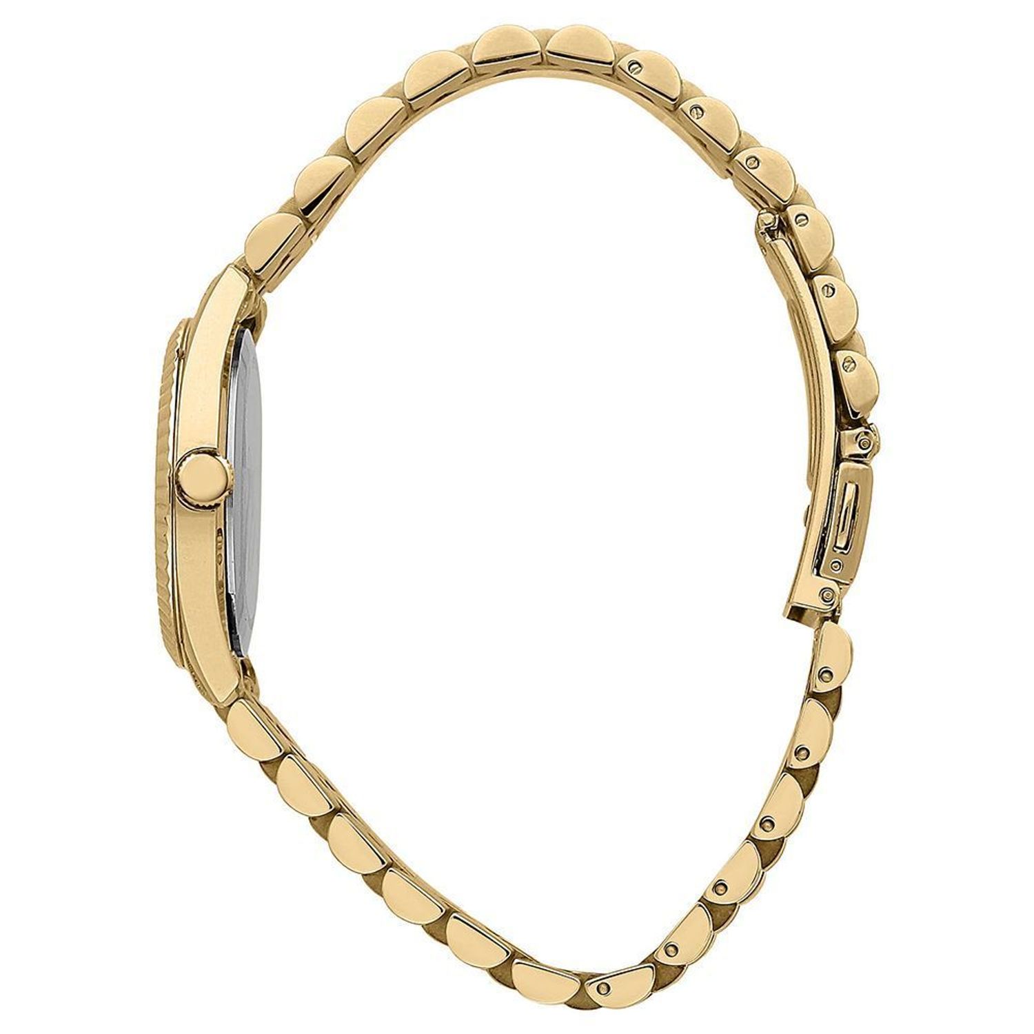 Zegarek damski złoty na bransolecie ze srebrną tarczą i kwiatkami w miejscu godzin. Ekologiczne diamenty w zegarku. Doskonały pomysł na 🎁  (2).jpg