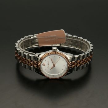 Zegarek damski na bransolecie w kolorze srebra i różowego złota Oui&Me zestaw prezentowy z bransoletką z koniczynkami  ME010280. 🎁  (4).jpg
