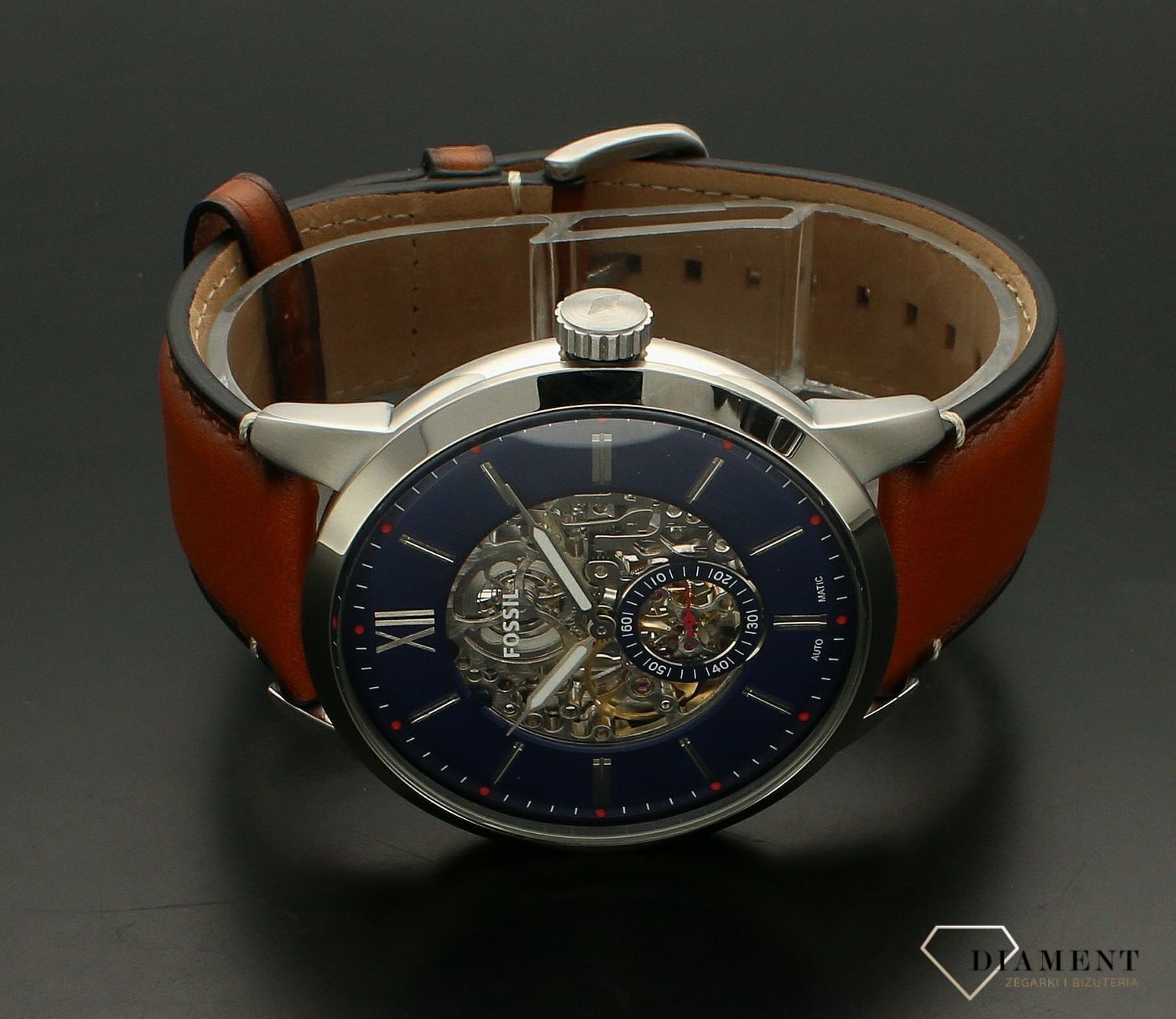 Zegarek męski Fossil Townsman Automatic ME3154. Męski zegarek automatyczny. Męski zegarek Fossil. Zegarek męski na brązowym pasku. Męski zegarek na skórzanym pasku z widocznym mechanizmem. Idealny męski zegarek automatyczny na prezent..jpg