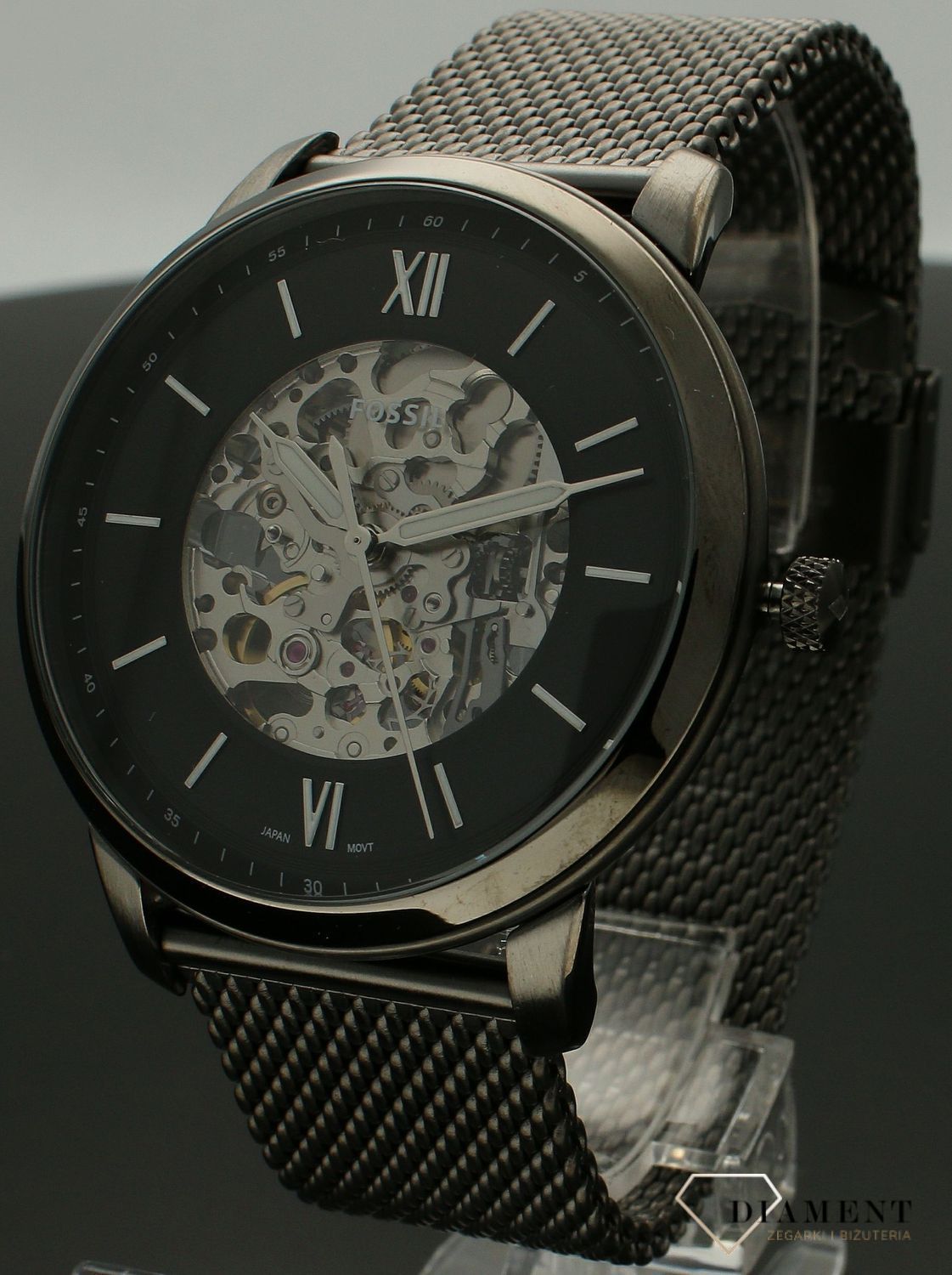 Zegarek męski Fossil Neutra Automatic ME3185. Zegarki męskie automatyczne. Autoryzowany sprzedawca Fossil. Markowe zegarki męskie. Zegarek z widocznym mechanizmem. Modny zegarek męski na prezent.  Czarny zegarek..webp