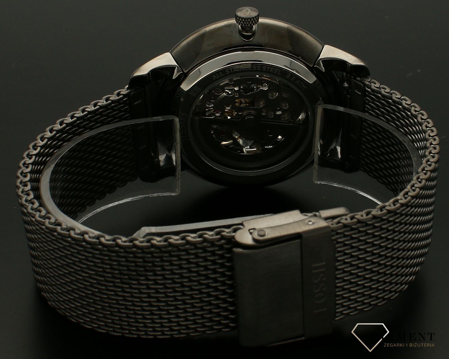 Zegarek męski Fossil Neutra Automatic ME3185. Zegarki męskie automatyczne. Autoryzowany sprzedawca Fossil. Markowe zegarki męskie. Zegarek z widocznym mechanizmem. Modny zegarek męski na prezent.  Czarny zegarek..webp