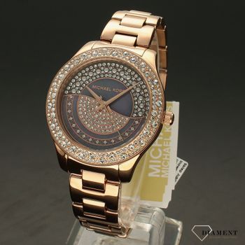 Zegarek damski na złotej bransolecie Michael Kors MK4624 z tarczą w kolorze różowego złota.  (2).jpg