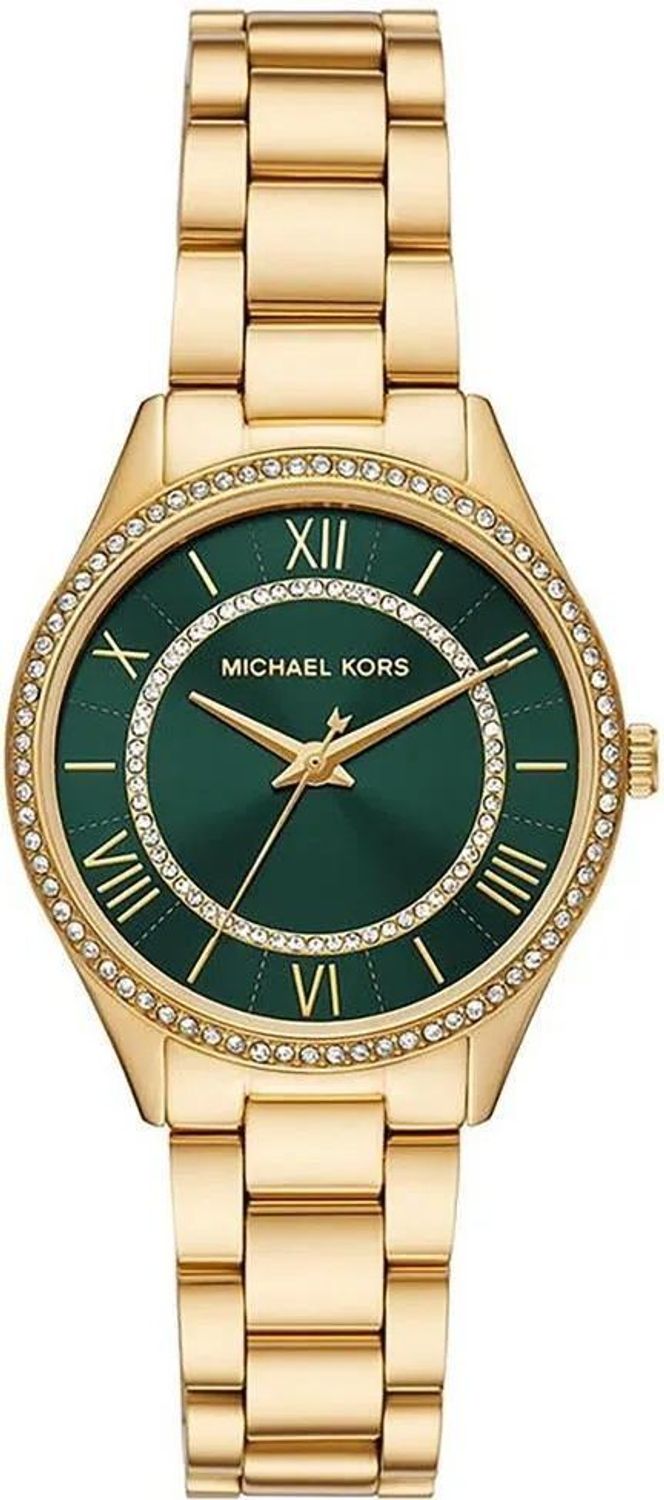 Michael Kors MK4737 Lauryn to damski zegarek analogowy z mechanizmem kwarcowym, tarczą sunray, szkłem mineralnym i kopertą 33 mm. Wodoszczelność 50 m, jednokierunkowa ramka oraz elegancka bransoletka.1.jpg