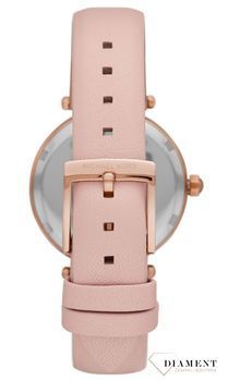 Modny zegarek damski w kobiecym kolorze ozdobiony cyrkonią. Zegarek damski na solidnym, skórzanym pasku (3).jpg
