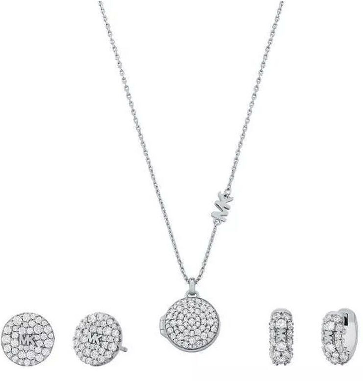 naszyjnik Michael Kors, Michael Kors zestaw biżuterii, naszyjnik srebrny 925, kolczyki Michael Kors, zestaw naszyjnik + kolczyki, biżuteria damska luksusowa, naszyjnik z kryształkami, MKC1700SET1.jpg