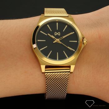 Zegarek damski na bransolecie MARK MADDOX MM7102-57. Zegarek na bransolecie w kolorze złotym. Zegarek z czarną tarczą. Zegarek elegancki (2).jpg