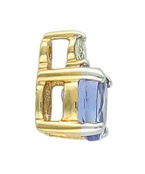 Elegancka złota zawieszka damska 585 z naturalnym tanzanitem 0,36 g i diamentem HSI 0,03 ct. Długość 6 mm, szerokość 3 mm, idealna na prezent i codzienne stylizacje.5.jpg