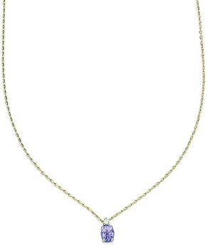 Złoty naszyjnik damski 585 z tanzanitem i diamentem HSI 0,03 ct – subtelny blask.jpg