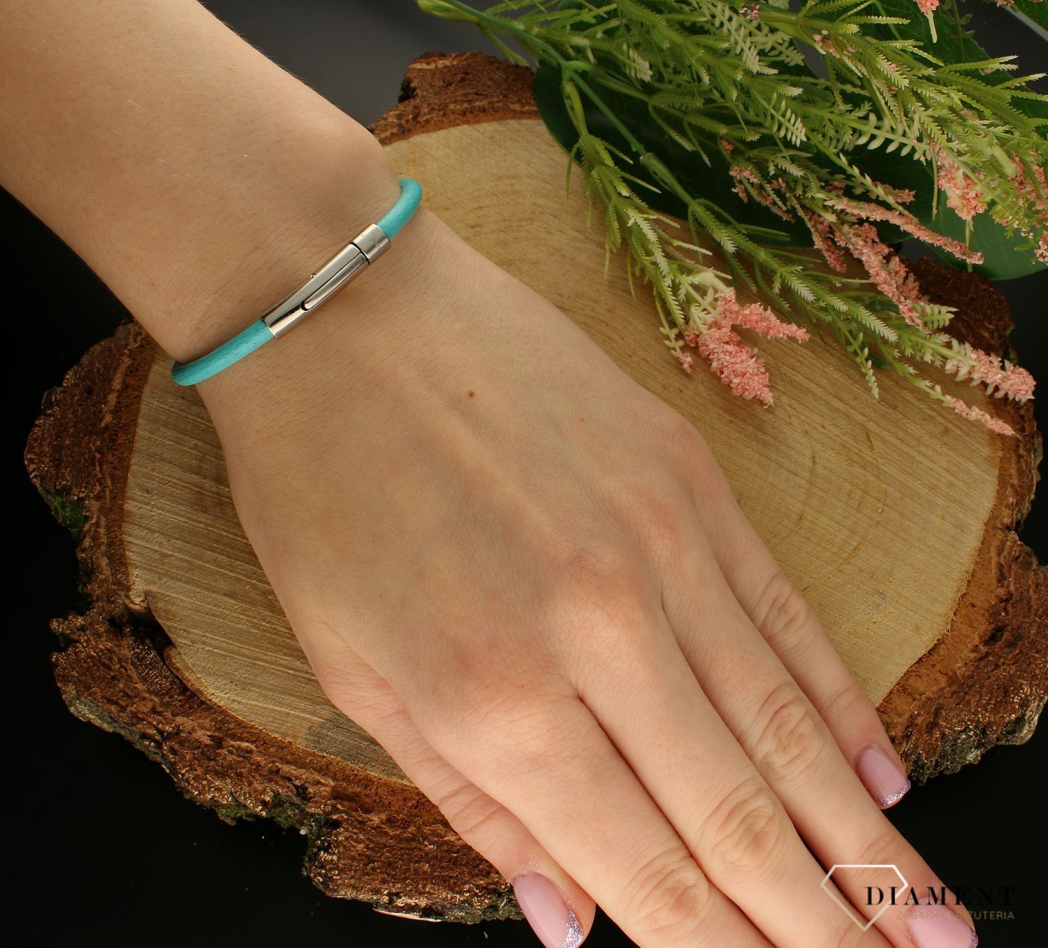 Bransoleta stalowa w turkusowym odcieniu MQ-SSB941. Na prezent. Bransoletka ze stali. Kolorowa bransoletka. Będzie też pięknym dodatkiem do codziennej stylizacji..jpg