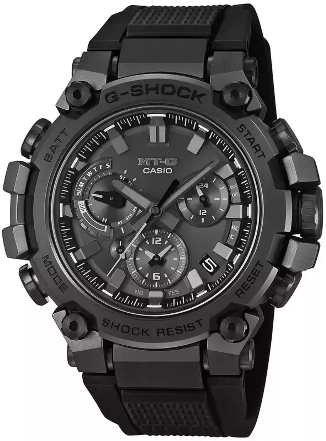 Zegarek męski G-SHOCK Casio Metal Twisted G - Dual Core Guard MTG-B3000B-1AER.  Zegarki G-shock wyposażony jest w touch solarsolar powered. Cyferblat zegarka jest panelem słonecznym, który generuje energię elektryczną ze światła słoneczneg.webp