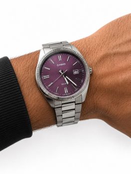 Zegarek Męski Casio MTP-1302PD-6AVEF Srebrny z Fioletową Tarczą fashion.jpg