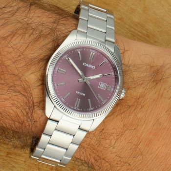 Zegarek Męski Casio MTP-1302PD-6AVEF Srebrny z Fioletową Tarczą fiolet.jpg