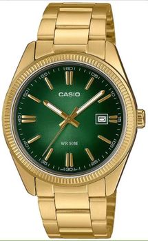 Zegarek męski Casio MTP-1302PGC-3AVEF złoty, zielona tarcza, kwarcowy.jpg