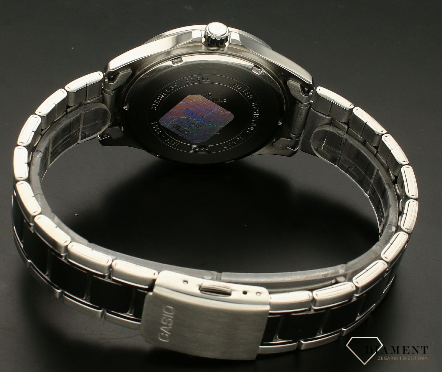 Zegarek męski Casio Classic MTP-1384D-7A2VEF klasyczna srebrna bransoleta, niebieska tarcza..webp