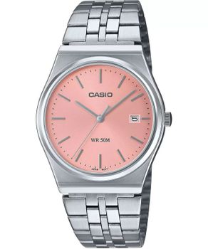 Zegarek Casio na srebrnej bransolecie MTP-B145D-4AVEF tarcza w kolorze różowego złota.jpg