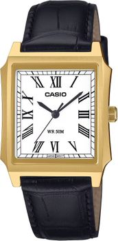 Zegarek Casio MTP-B190GL-7BVEF – Zegarek Męski Kwarcowy z Białą Tarcza i Skórzanym Paskiem.jpg